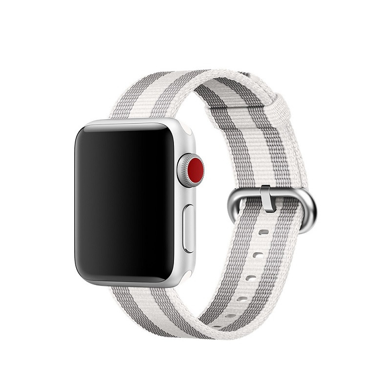 Ремінець для годинника Apple Watch 38 мм 40 мм нейлоновий з пряжкою, Gray with white