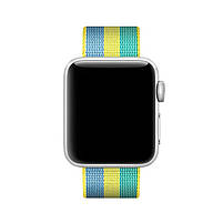 Ремінець для годинника Apple Watch 42 мм 44 мм нейлоновий з пряжкою, Blue-yellow-green, фото 2