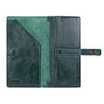Тревел-кейс шкіряний на кнопці Crystal "Класичний мехенди". Колір зелений, фото 5