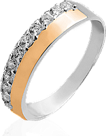 Кольцо из серебра и золота Юрьев 108к