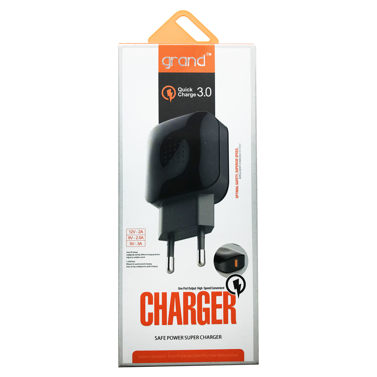 Мережева зарядна 2Usb функція швидкого заряджання QC3.0 Grand GQ-C01