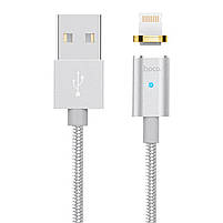 ☛Магнітний кабель Hoco U16 Lightning Silver для смартфона 3 шт., фото 4