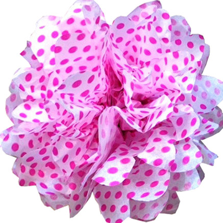 Бумажный помпон для оформления 35 см в розовый горошек - фото 1 - id-p590190471