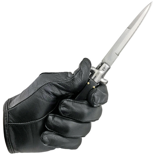 Ніж AGA Campolin 9" Picklock Automatic Italian Stiletto білий | сталь 5c13MoV