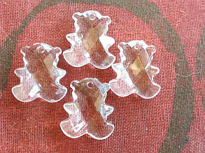 Подвески акрил "Мишки" прозрачный 16 мм