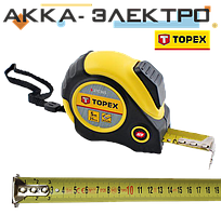 Рулетка Topex — 5 м х 25 мм, магніт, автостоп (27C365)