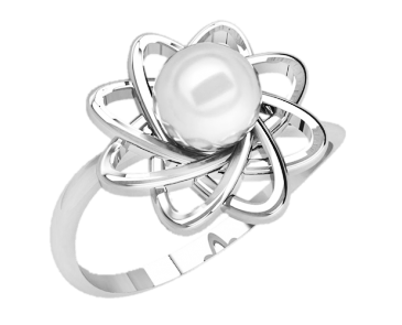 Кільце жіноче срібне Pearl flower