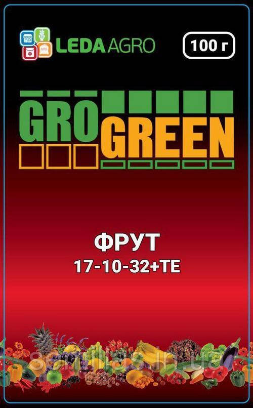 Добриво Грогрин Фрут (17-10-32+TE), 100 гр., ТМ "Леда Агро"