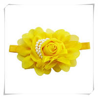 Детская желтая повязка - окружность 36-50см, размер цветка 13см