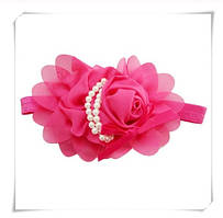 Дитяча малинова пов'язка - окружність 36-50см, розмір квітки 13см