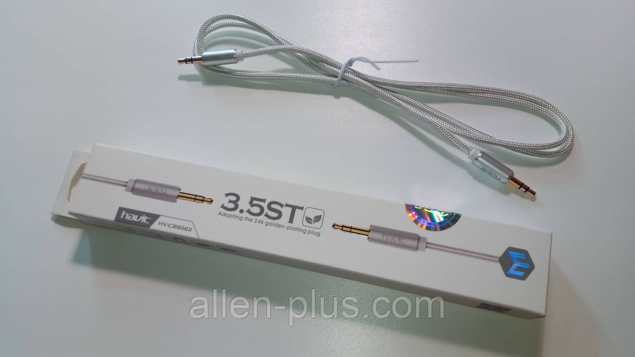 Аудіо кабель AUX HAVIT HV-CB606X, 1M, silver