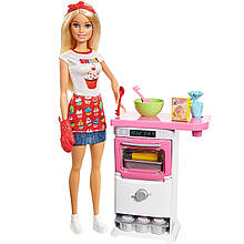 Лялька Барбі Кондитер Шеф-Кухар Блондинка Barbie Bakery Chef FHP57