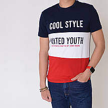 L,XL,2XL,3XL. Зручна та приємна до тіла чоловіча футболка з написом / Узбекистан, SAMO - темно-синя, фото 3