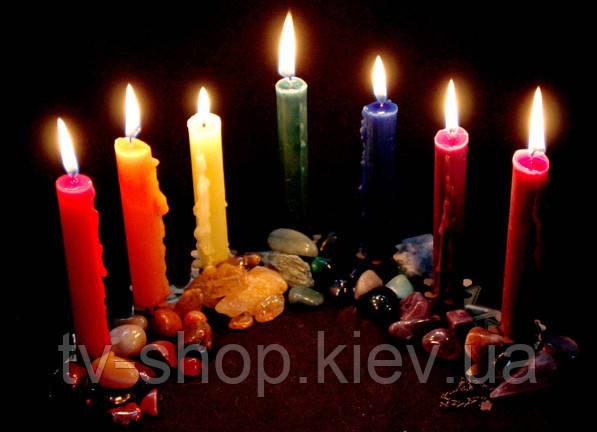 Свічка магічна суцільно пофарбована синя, фото 1