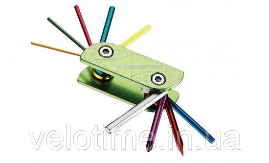 Ключ склад. Fouriers ST003, 2 /2.5 /3/4/5 /6мм /Т25 /викр.PH2 /плоск., Сталь сталь 6150 /алю 145г (зелений), фото 1