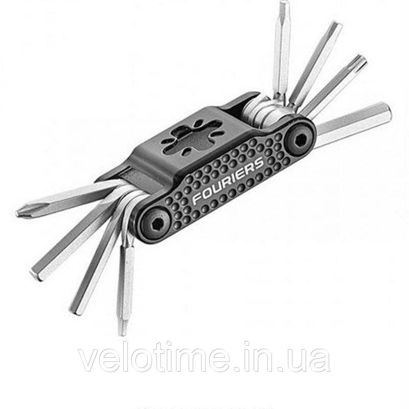 Ключ склад. Fouriers ST042, 2 /2.5 /3/4/5 /6мм /Т25 /викр.PH2, сталь CroVa /Full CNC алю 83г, (чорний)