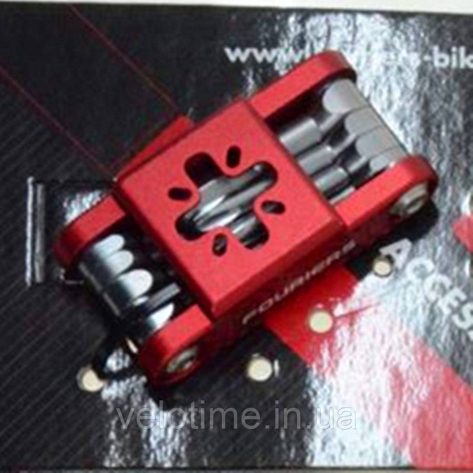 Ключ склад. Fouriers ST042, 2 /2.5 /3/4/5 /6мм /Т25 /викр.PH2, сталь CroVa /Full CNC алю 83г, (червоний)