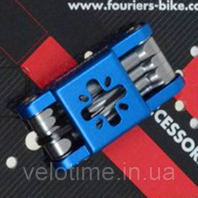 Ключ склад. Fouriers ST042, 2 /2.5 /3/4/5 /6мм /Т25 /викр.PH2, сталь CroVa /Full CNC алю 83г, (синій)