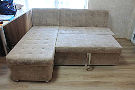 Кутовий кухонний диван зі спальним місцем і ящиком (Сірий)