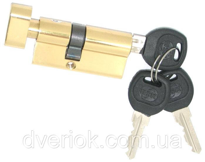 Циліндровий механізм USK 3B-62 (36x26) ключ/поворотник Золото