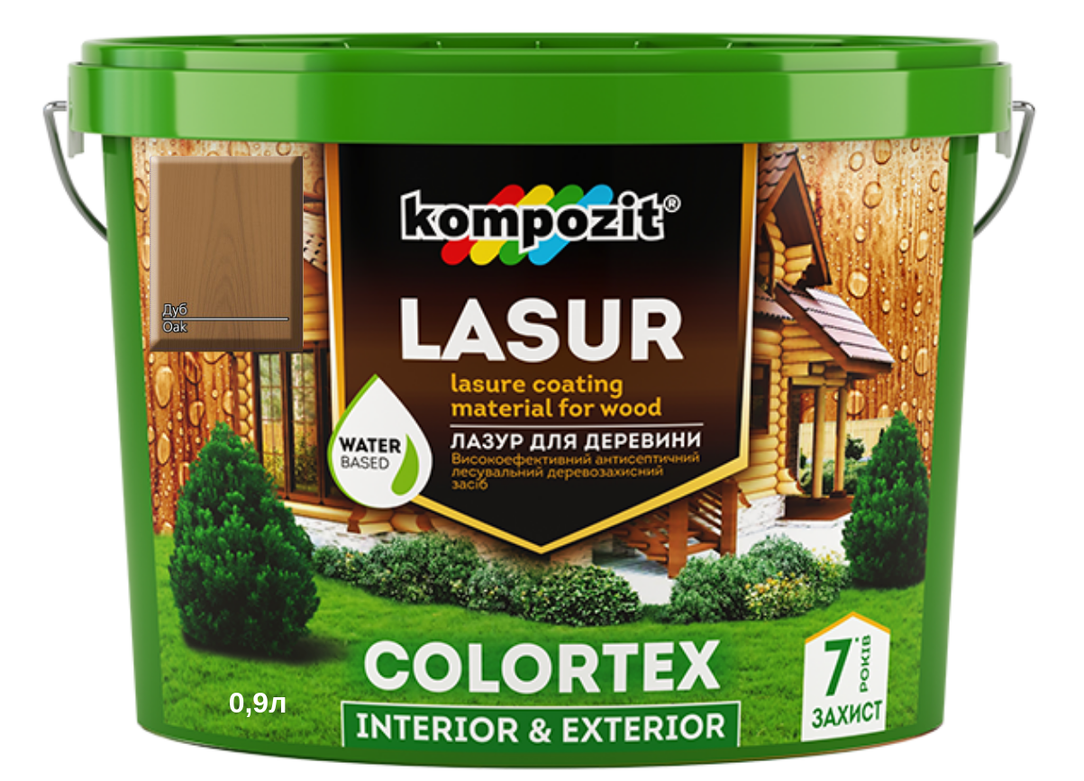 Лазур для дерева Kompozit Colortex дуб 0.9 л
