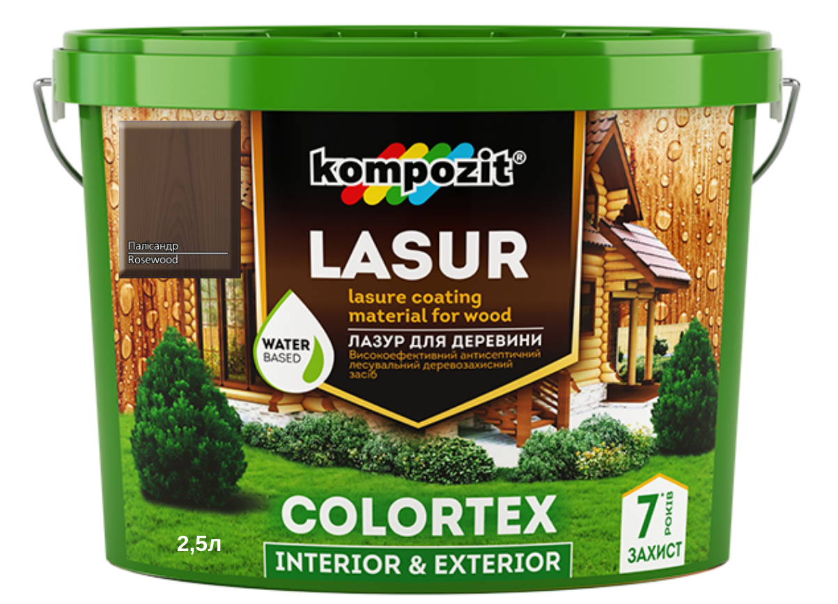 Лазур для дерева Kompozit Colortex палісандр 2.5 л