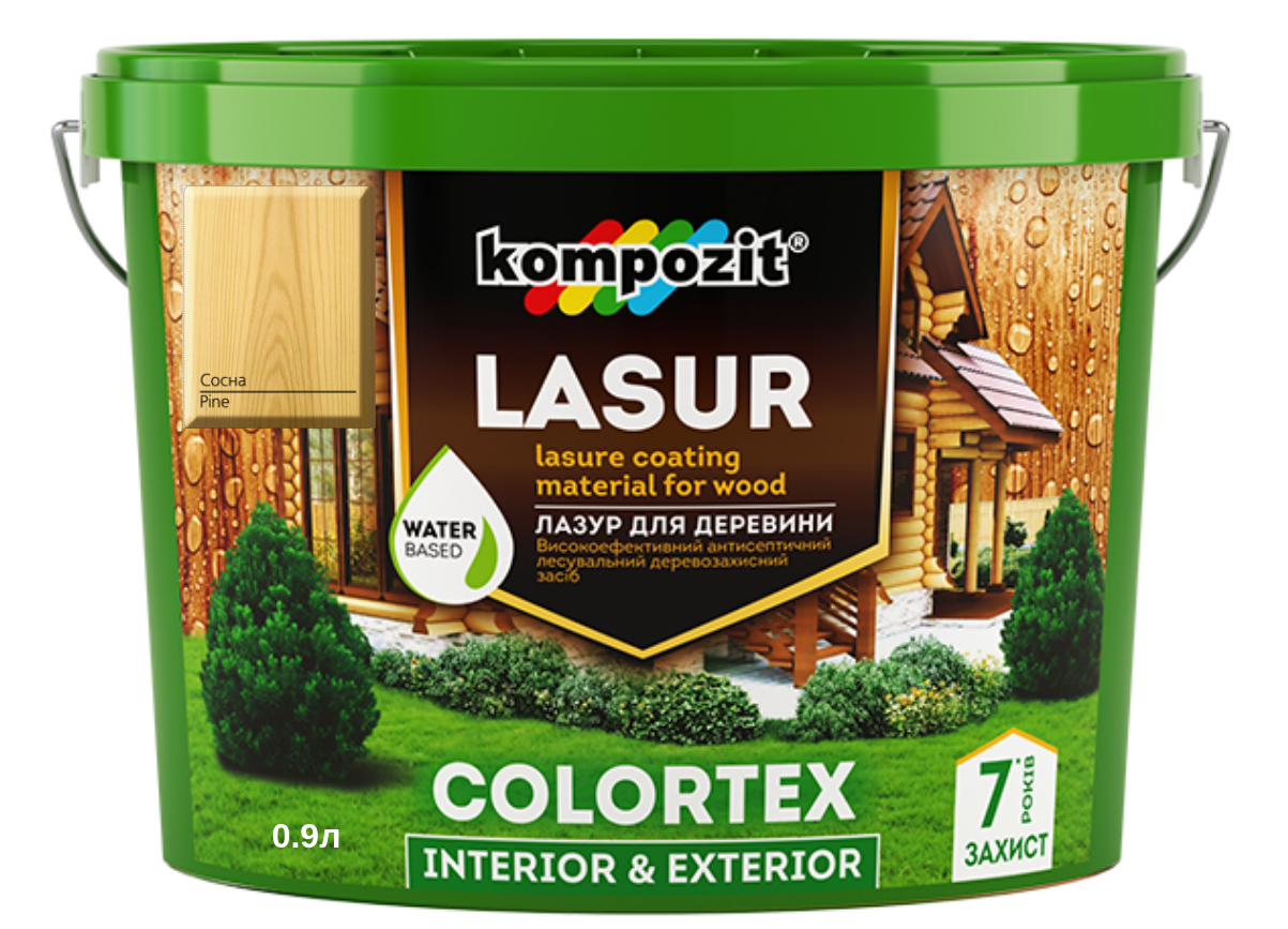 Лазур для дерева Kompozit Colortex сосна 0.9л