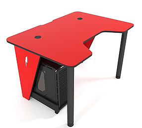 Геймерський ігровий стіл Ivar-140 см ЛДСП Червоний/Чорний (Zeus ТМ)