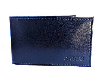 Візитниця Чорна шкіряна глянсова шкіра галантерейна Barez