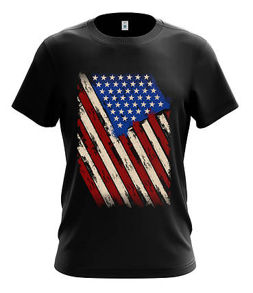 Футболка чоловіча чорна "USA flag", фото 2