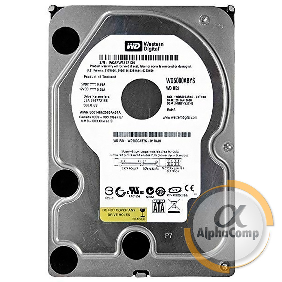 Жорсткий диск 3.5" 500 Gb WD WD5000ABYS (16Mb/7200/SATAII) БУ