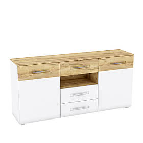 Комод B 2Д3Ш у вітальню Camilla Дуб Крафт Золотий/ Білий Матовий Blonski