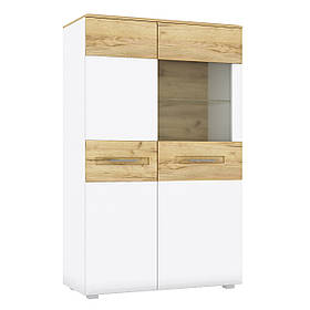 Вітрина E 2Д у вітальню Camilla Дуб Крафт Золотий/ Білий Матовий Blonski
