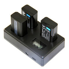 Зарядний пристрій Alitek LCD USB для трьох акумуляторів Sony NP-FW50 