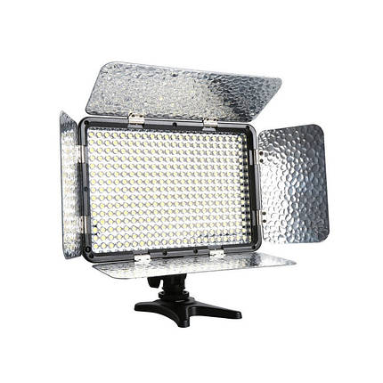 Накамерне та студійне світло зі шторками (біколорний) Alitek LED-330A + АБ + ЗП + ДК, фото 1