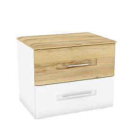 Приліжкова тумба I 2Ш у вітальню Camilla Дуб Крафт Золотий/ Білий Матовий Blonski