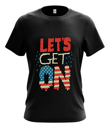 Футболка чоловіча чорна "USA — let's get ON", фото 2