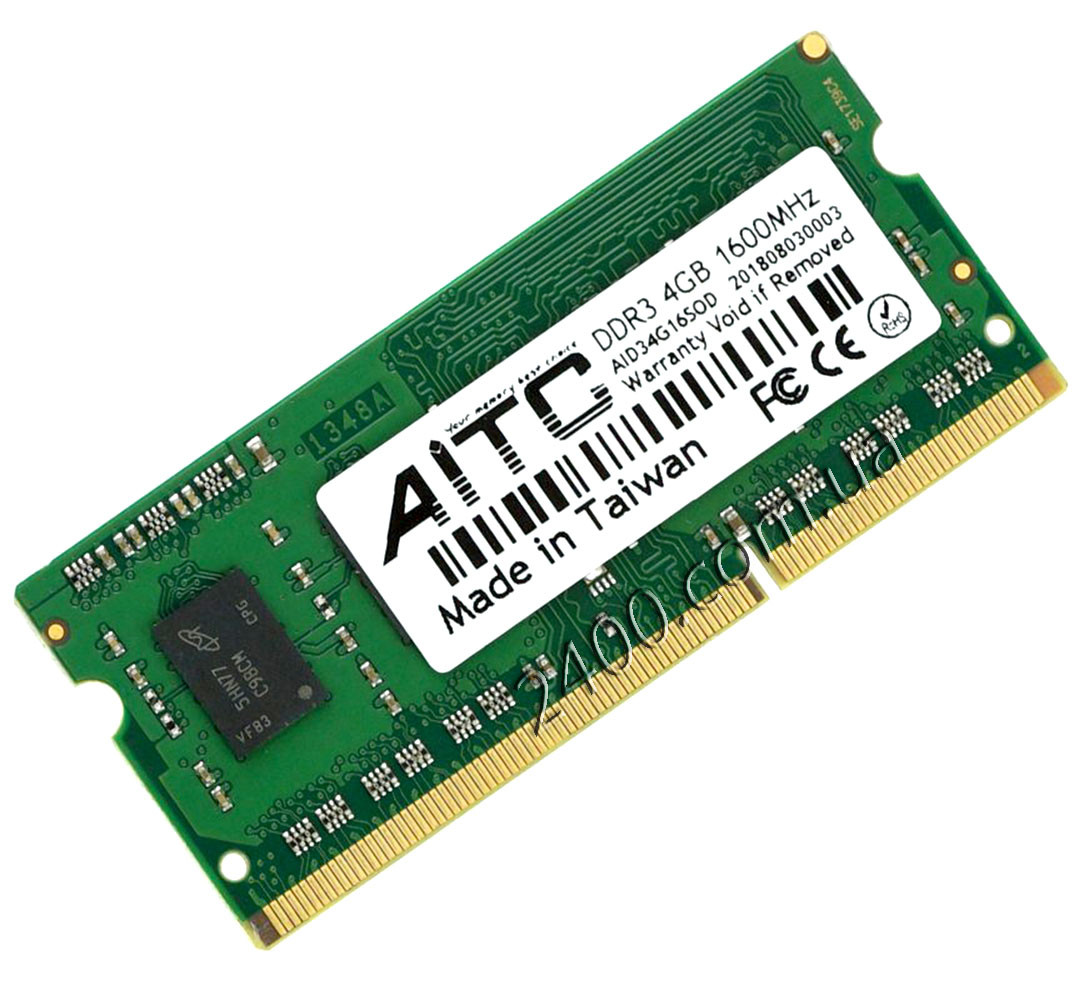 Оперативна пам'ять для ноутбука AITC DDR3L SDRAM-1600 4096MB PC3L-12800 для ноутбука AID34G16SOD-L