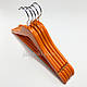 Плічка вішаки тремпеля дерев'яні дитячі оранжевого кольору, довжина 380 мм, фото 3