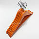 Плічка вішаки тремпеля дерев'яні дитячі оранжевого кольору, довжина 360 мм, фото 5