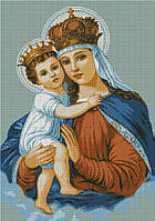 Набор для вышивания крестиком Св.Дева с ребёнком. Размер: 39*54,5 см