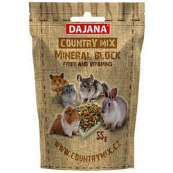 Фруктово мінеральний блок для шліфування зубів дрібних гризунів і кроликів, DAJANA 55г