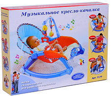Дитячий шезлонг гойдалка з регульованою спинкою Baby Tilly 7179 трансформується в стільчик 2в1, фото 6