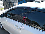 Вітровики з хромом, дефлектори вікон Toyota Camry 50 2011-2017 (HIC/Тайвань), фото 2