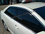 Вітровики з хромом, дефлектори вікон Toyota Camry 50 2011-2017 (HIC/Тайвань), фото 4