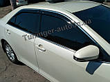 Вітровики з хромом, дефлектори вікон Toyota Camry 50 2011-2017 (HIC/Тайвань), фото 6