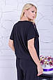 Блуза з мереживом великий розмір Флоренція чорна (52-70), фото 3