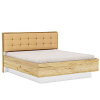 Двуспальная кровать Q 160x200 в спальню Camilla Дуб Крафт Золотой/ Белый Матовый Blonski