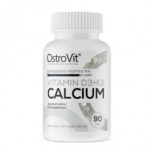 Кальцій + Д3 + К2 Ostrovit Vitamin D3 + K2 Calcium 90 таб.