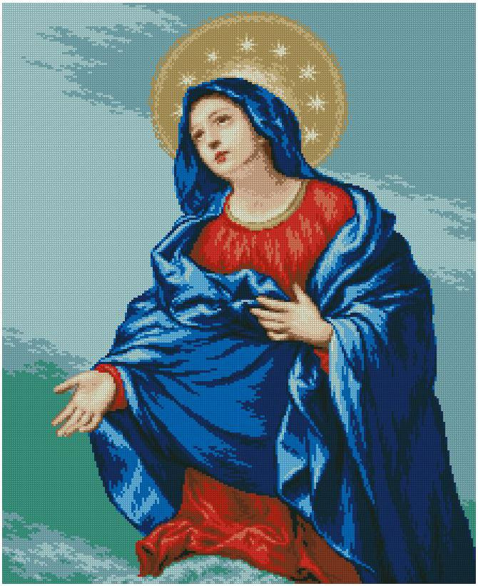 Набір для вишивання хрестиком Діва Марія. Розмір: 35*43 см